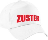 Zuster verkleed pet wit voor meisjes - zuster baseball cap - carnaval verkleedaccessoire voor kostuum