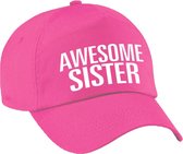 Awesome sister pet / cap roze voor dames - baseball cap - cadeau petten / caps voor zus / zusje