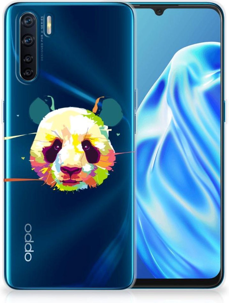 OPPO A91 Telefoonhoesje met Naam Panda Color