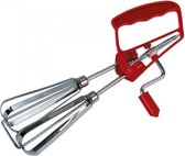 slagroomklopper 27 x 16 cm rood/blank staal
