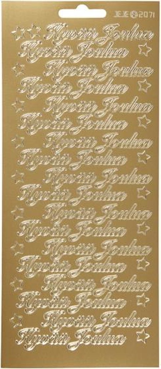 Stickers vel 10x23 cm goud Hyv?? joulua 1vel