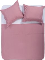 Y-NOT - Mat Satijn - dekbedovertrek - Microvezel - Lits Jumeaux - 240x200/220 cm - Oud Roze