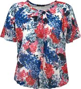 Dames blouse rood/blauw - maat S