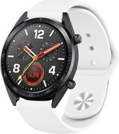 Siliconen Smartwatch bandje - Geschikt voor  Huawei Watch GT sport band - wit - 46mm - Horlogeband / Polsband / Armband