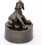 Engelse Jachthond zittend - Verbronsd Honden Asbeeld Dieren Urn Voor Uw Geliefde Hond