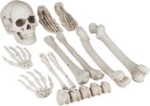 Relaxdays skelet botten Halloween - schedel - binnen en buiten - 12 delen - decoratie