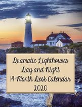 Dramatic Lighthouses Day and Night 14-Month Desk Calendar 2020: Featuring Beautiful Lighthouses and all that Surround Them