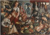 De welvoorziene keuken, Joachim Bueckelaer - Foto op Forex - 40 x 30 cm