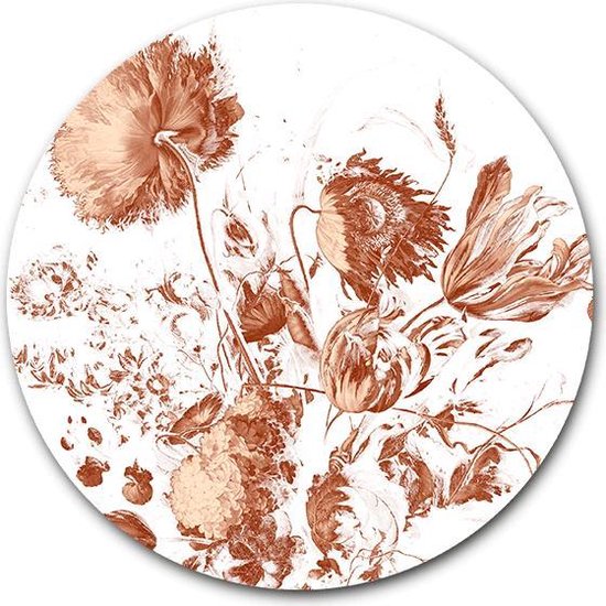 Wandcirkel Royal Vintage Flowers - WallCatcher | Kunststof 60 cm | Muurcirkel Stilleven