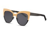 Cwi Zonnebril Dames Vlinder Cat.3 Zwart/beige (cwi1938)-s