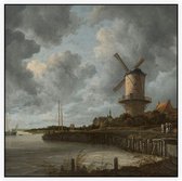 De molen bij Wijk bij Duurstede, Jacob van Ruisdael - Foto op Akoestisch paneel - 80 x 80 cm