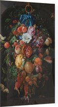Festoen van vruchten en bloemen, Jan Davidsz. de Heem - Foto op Plexiglas - 60 x 90 cm