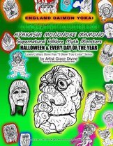ENGLAND DEMON YOKAI COLORING ACTIVITY COLLECTIBLE BOOK AYAKASHI MONONOKE MAMONO Supernatural folklore Myth Monsters HALLOWEEN & EVERY DAY OF THE YEAR Learn Culture Have Fun ?I Draw You Color?