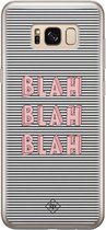 Samsung S8 hoesje siliconen - Blah blah blah | Samsung Galaxy S8 case | blauw | TPU backcover transparant