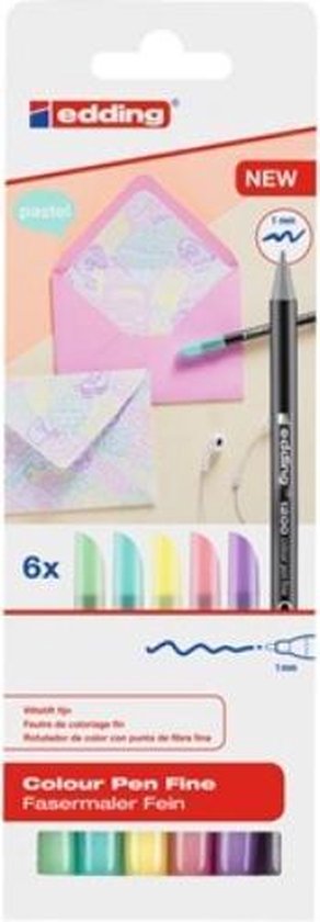 6 feutres de coloriage - Pointe pinceau - Couleurs pastels - Brush