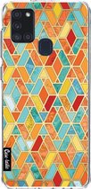 Casetastic Samsung Galaxy A21s (2020) Hoesje - Softcover Hoesje met Design - Geometric Tile Pattern Print