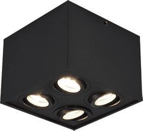 TRIO BISCUIT - Plafonniere - Mat zwart - GU10 - Binnenverlichting - Draaibaar