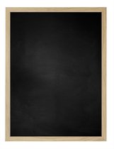 Zwart Krijtbord met Houten Lijst - Natuur Eik - 52 x 52 cm - Lijstbreedte: 15 mm - Vlak