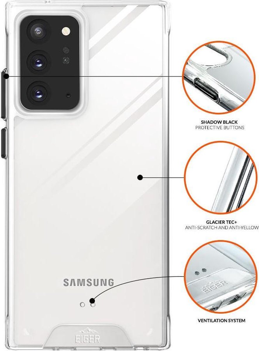 Eiger Glacier Series Samsung Galaxy Note 20 Hoesje Transparant