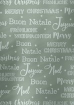 Kerst papier Merry Christmas Grijs- Breedte 50 cm - m lang - Breedte 50  cm