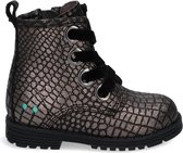 Bunnies JR Tosca Trots Meisjes Biker Boots - Zilver/Print - Leer - Veters