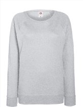 Grijze sweater / sweatshirt trui met raglan mouwen en ronde hals voor dames - grijs - basic sweaters XL (42)
