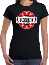 Have fear Austria is here / Oostenrijk supporter t-shirt zwart voor dames S
