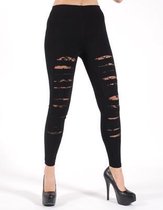 Banned Legging -S- The slashed Halloween Zwart