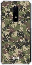 OnePlus 6 Hoesje Transparant TPU Case - Digital Camouflage #ffffff