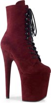 Pleaser Plateau Laarzen, Paaldans schoenen -40 Shoes- FLAMINGO-1020FS Paaldans schoenen Bordeaux rood