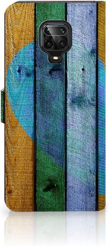 magnétique Cuir PU Protection Etui Housse pour Xiaomi Redmi Note 9 Pro | Note 9S Coque Téléphone Bois De Coeur