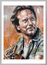 Poster - Eddie Vedder Pearl Jam Painting - 71 X 51 Cm - Multicolor