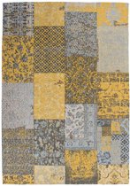 Geel Grijs vloerkleed - 160x230 cm  -  Symmetrisch patroon - Modern