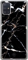 Samsung A71 hoesje siliconen - Marmer zwart | Samsung Galaxy A71 case | zwart | TPU backcover transparant