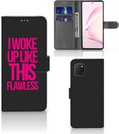 GSM Hoesje Geschikt voor Samsung Note 10 Lite Bookcase met quotes Woke Up