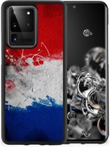 Mobiel TPU Hard Case Samsung Galaxy S20 Ultra Telefoon Hoesje met Zwarte rand Nederlandse Vlag