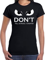 Dont tell school I cheated geslaagd t-shirt zwart dames met gemene ogen 2XL