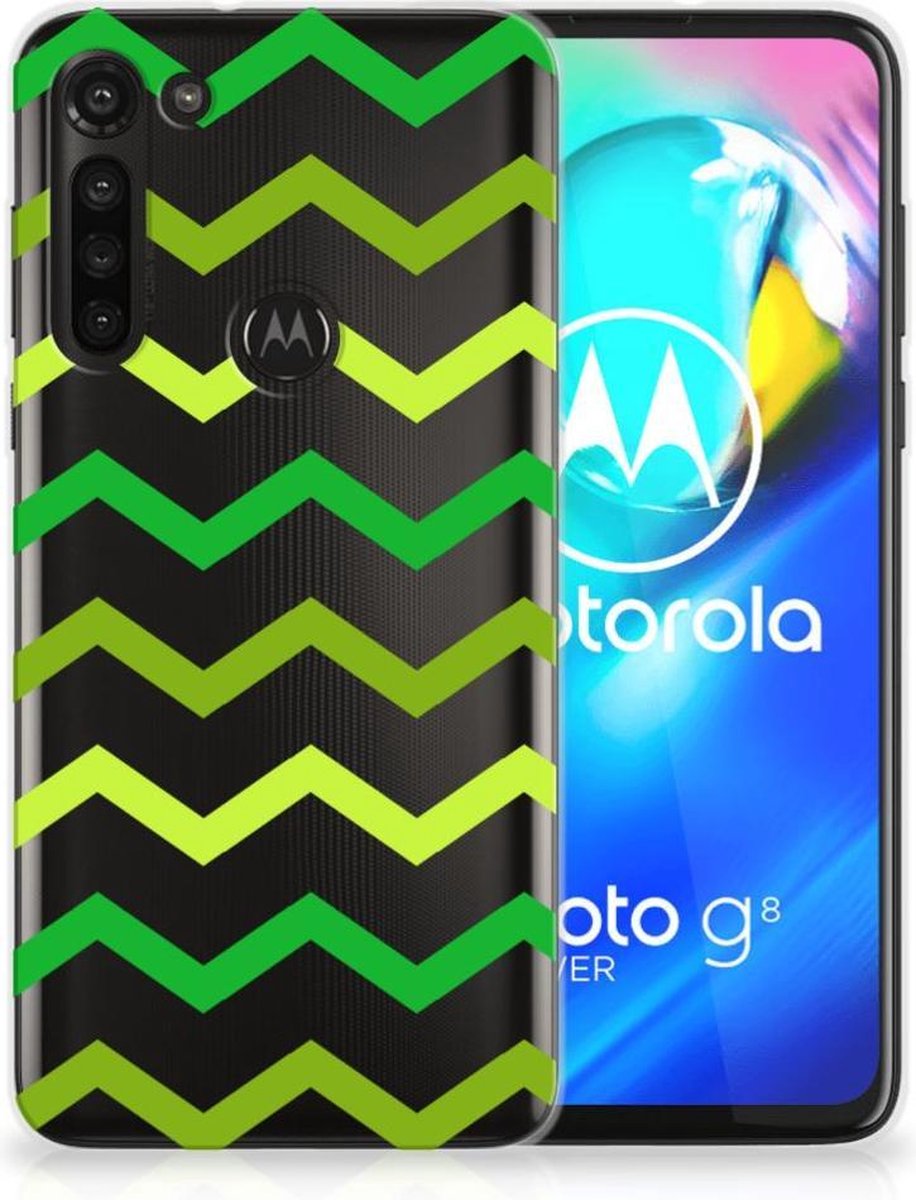 Motorola Moto G8 Power TPU bumper Zigzag Groen