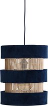 Raw Materials Suave Hanglamp Rings - Rotan en Velvet -  Ø 30 cm - Blauw