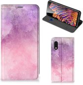 Leuk Telefoonhoesje Samsung Xcover Pro Bookcase Cover Pink Purple Paint