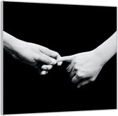 Acrylglas  –Twee Handen Zwarte Achtergrond-50x50 (Met ophang)