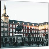 Dibond –Plaza Mayor - Spanje-80x80 Foto op Aluminium (met ophang)