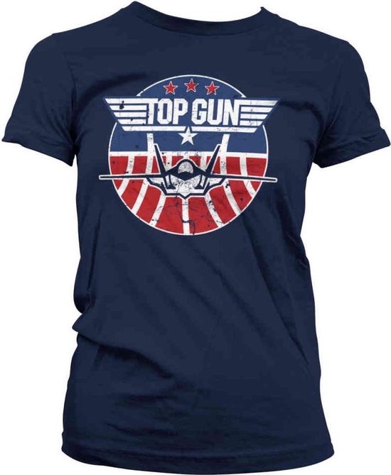 Top Gun Dames Tshirt -XL- Tomcat Blauw