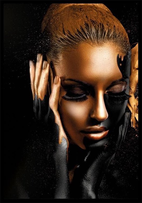 Painted Women A4 luxery zwart goud poster