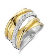 Silver Rose -R6327G-60 -Ring -925 Zilver 14 karat verguld -Cubic Zirkonia