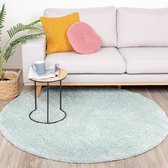Rond hoogpolig vloerkleed - Lofty Lichtblauw Ø 200cm