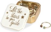 Balvi Ringhouder Stars 13 X 18 Cm Porselein Wit/goud