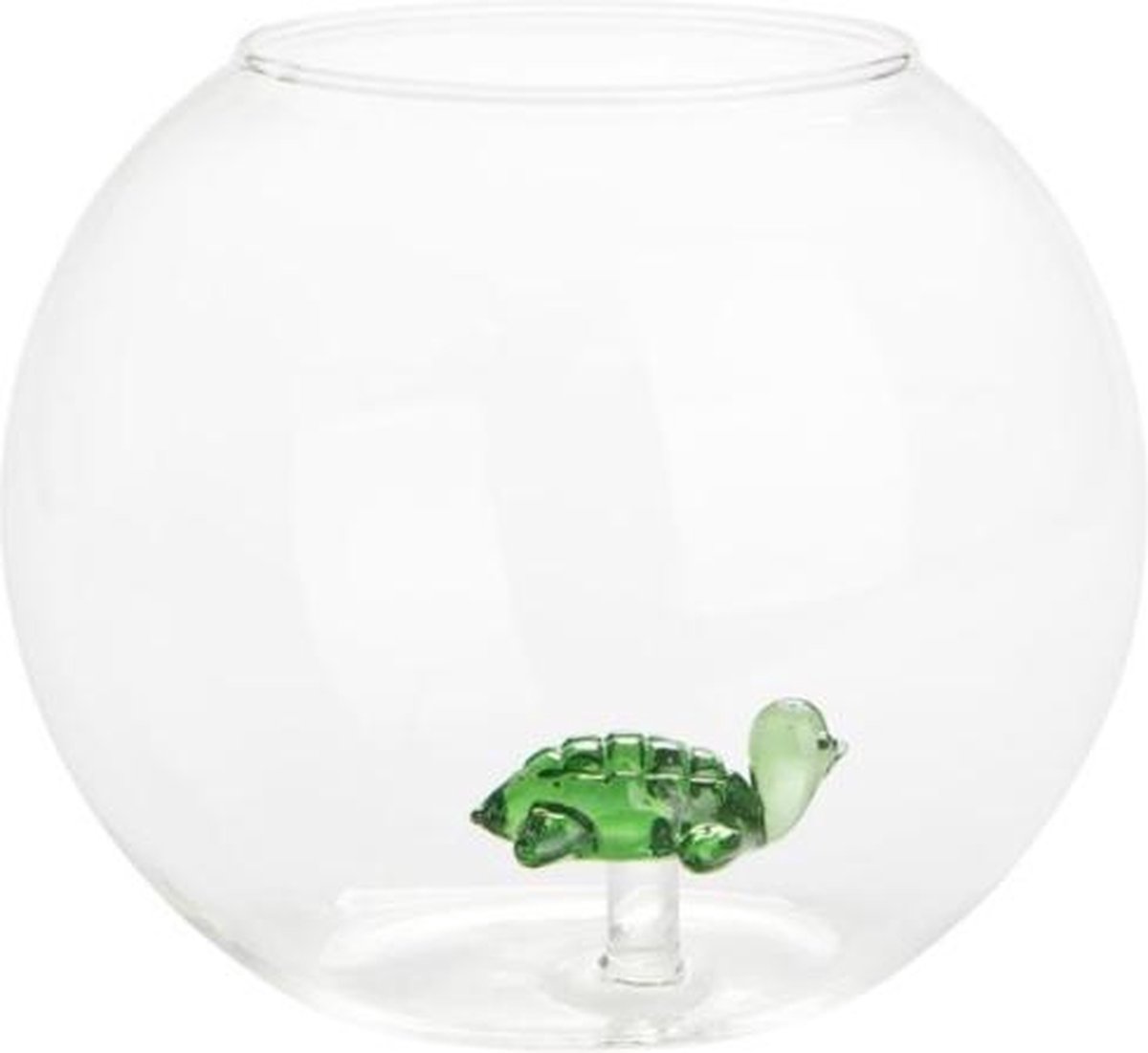 Balvi Vaas Met Schildpad 13 X 15 Cm Glas Transparant groen