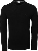 Calvin Klein slim fit trui wol - heren pullover O-hals - zwart -  Maat: L