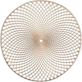 4x Ronde placemats goud mandala 38 cm - Zeller - Keukenbenodigdheden - Woondecoratie - Tafeldecoratie - Placemats - Borden onderleggers van kunststof
